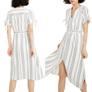 NWT Madewell short sleeve striped midi dress